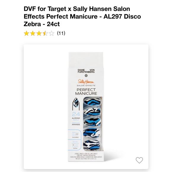 2 NEW IN BOX DVF Target Sally Hansen patterned fake nails almond shape 2 boxes - Picture 3 of 5